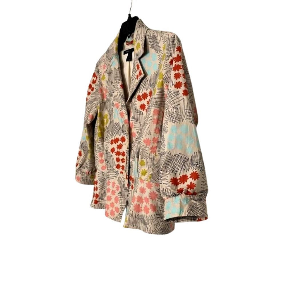 Marc Jacobs Colorful Daisy Floral Print Short Blazer Jacket Cotton Stretch - Picture 6 of 13